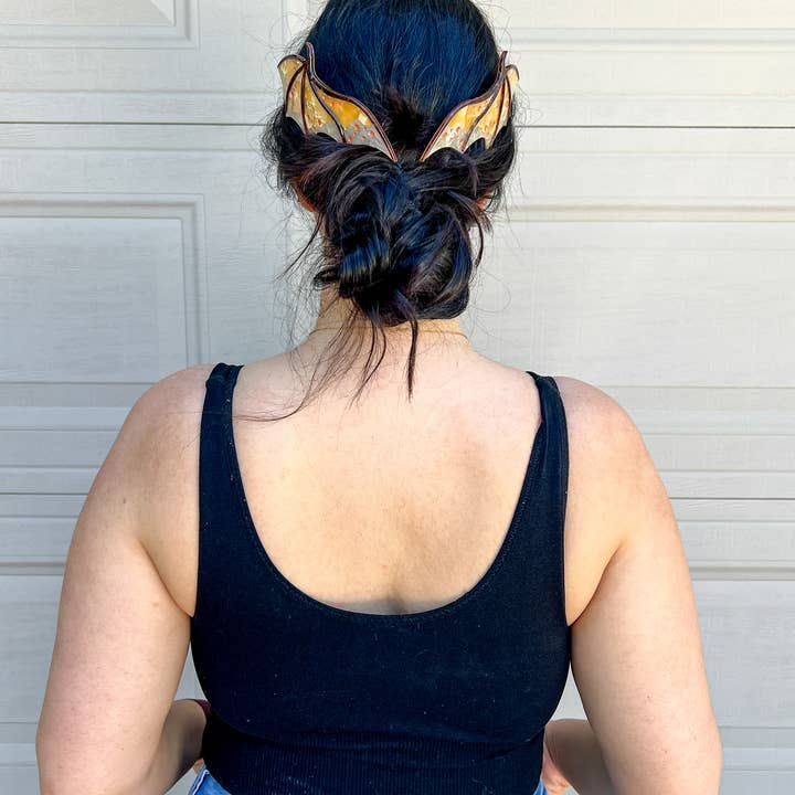 Blissfully Bookish Company - Wholesale Hair Accessories Set - Women's - Gold Dragon Wing Comb Set | Fantasy Gifts6