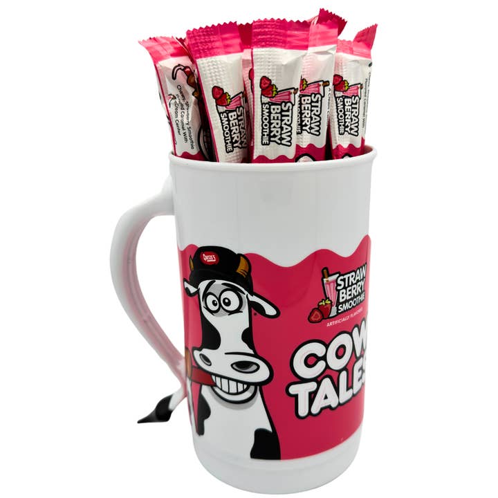 Martin's Country Store LLC - Wholesale Caramel - Cow Tales - Strawberry W/Tumbler 1/100ct1