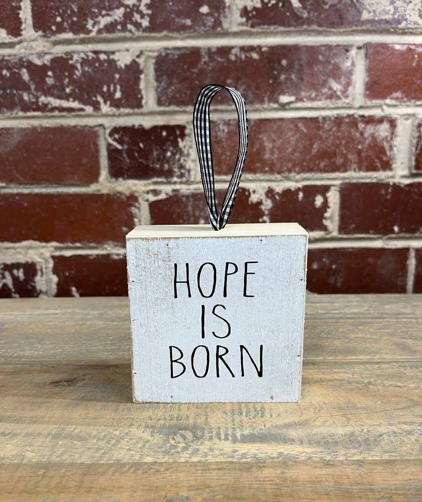 Joshua Jar – Engroshandel Pynt – Håb Er Født Farmhouse Block Julepynt1