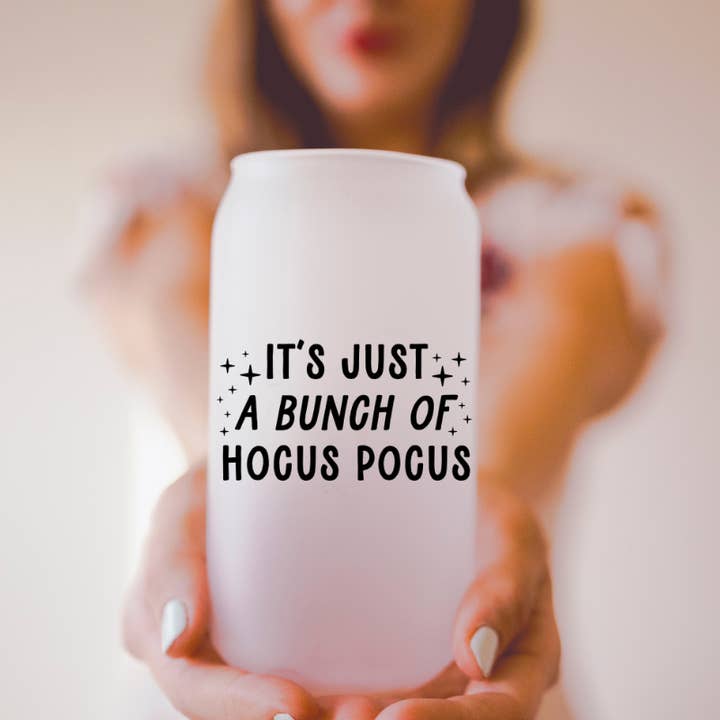 18 oz It's A Bunch of Hocus Pocus Frosted Beer Can Glass for wholesale by Amber Marie Design