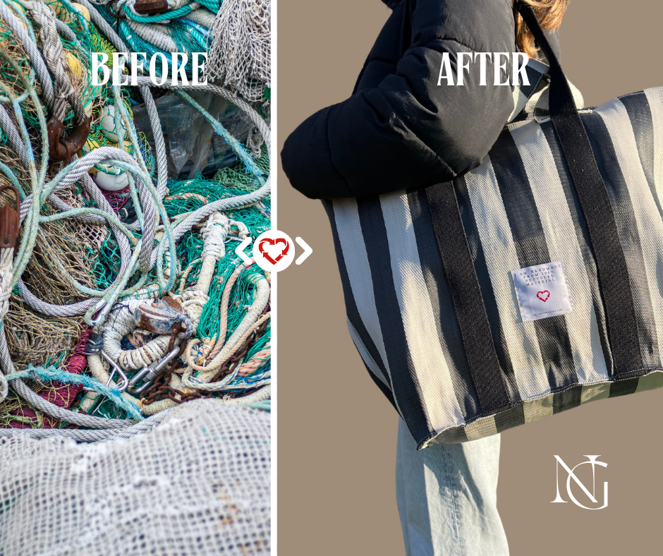 Noordstar Goods - Wholesale Tote Bag - Women's - Alles past tas Zwart & Beige Gemaakt van gerecycled nylon2