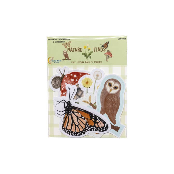 Lucid Moon Studio, LLC - Wholesale Sticker - Nature Finds Sticker Pack | 5 Stickers