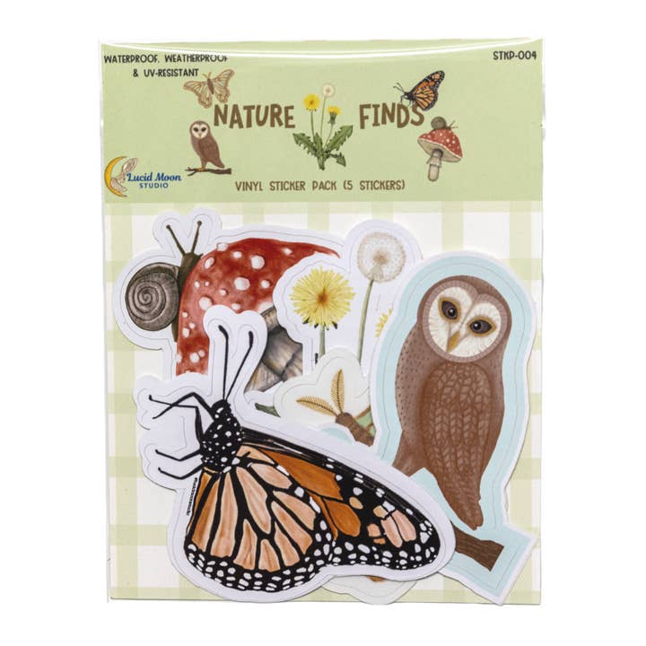 Lucid Moon Studio, LLC - Wholesale Sticker - Nature Finds Sticker Pack | 5 Stickers0