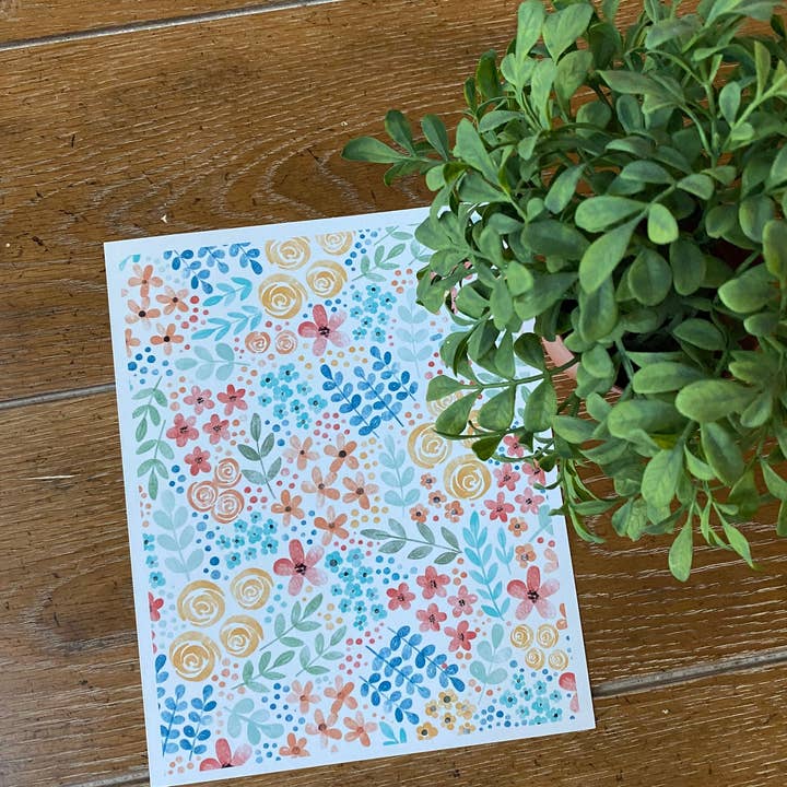 Impression d'art à motif floral, art mural floral coloré pour la vente par Art and Soul