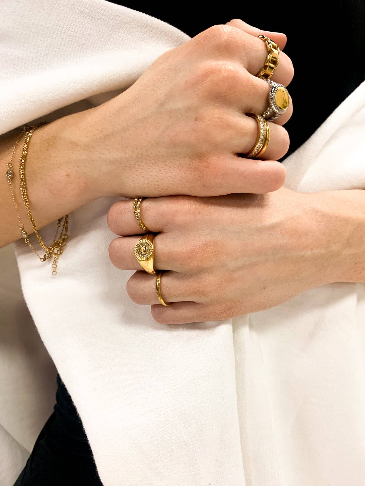 DRIP JEWELRY - Vente Anneau/bague à empiler - Bague en métal mélangé ou en or massif ! (taille 6-8)2