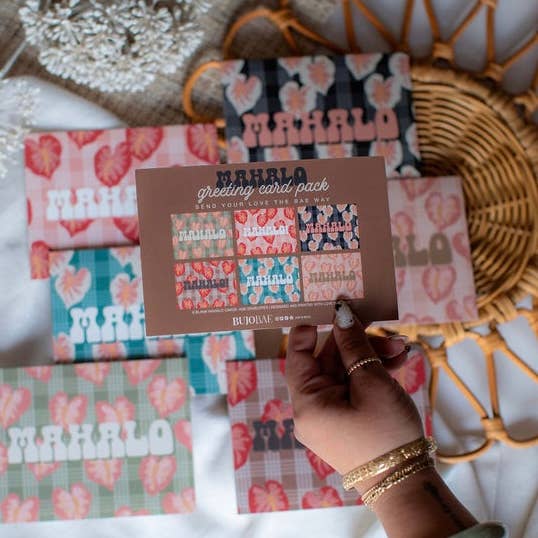 Bujo Bae - Wholesale Everyday Greeting Card - MAHALO in Hilo Anthurium | Greeting Card PACK1