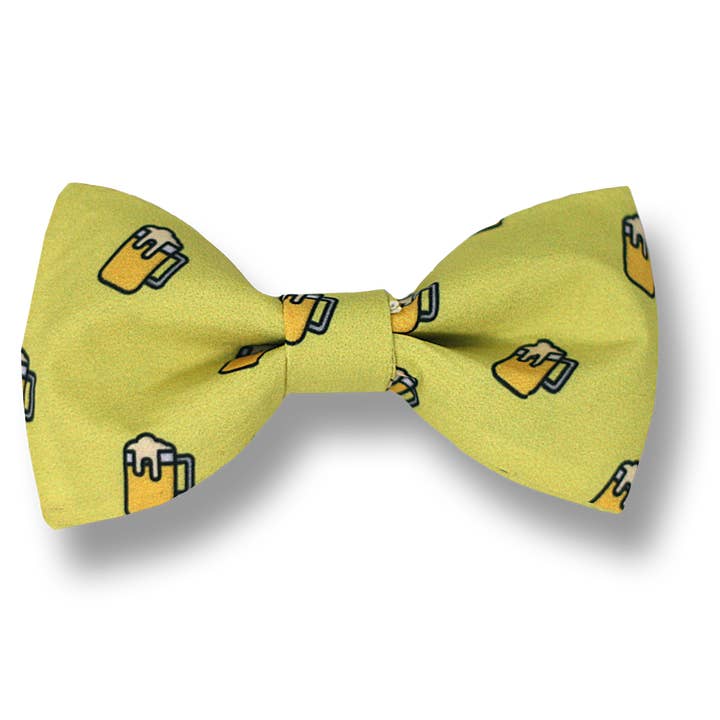 Noeud papillon jaune d'été avec motif de bière pour la vente par Le Noeud