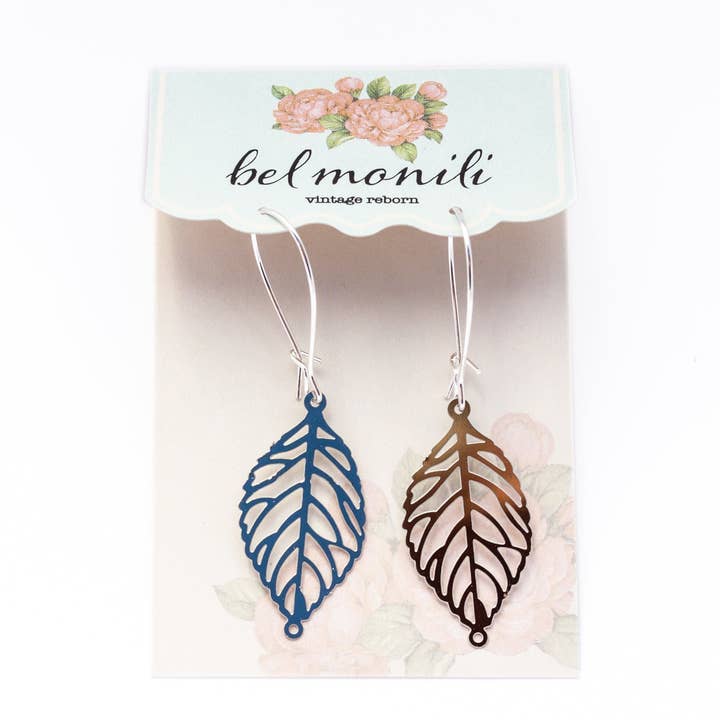 Silver Leaf Earrings for wholesale by bel monili ™