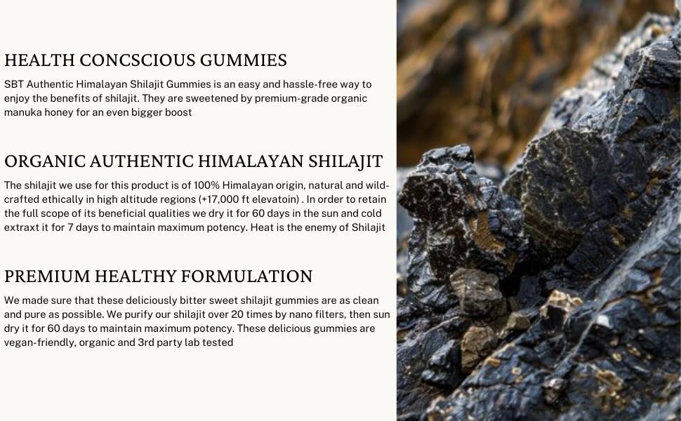 Sunbelt Traders - Wholesale Oral Supplement/Vitamin - Organic Himalayan GOLD Shilajit Gummies with Manuka Honey 8