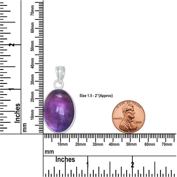 Handmade Jewels - Wholesale Individual Charm/Pendant - Amethyst Minimalist Pendants - Handmade, Silver-Plated Brass, Wholesale1