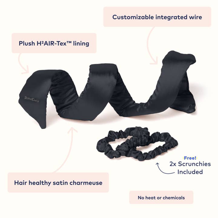 RobeCurls - Wholesale Hair Curlers - RobeCurls The Original Heatless Curling Headband - Black