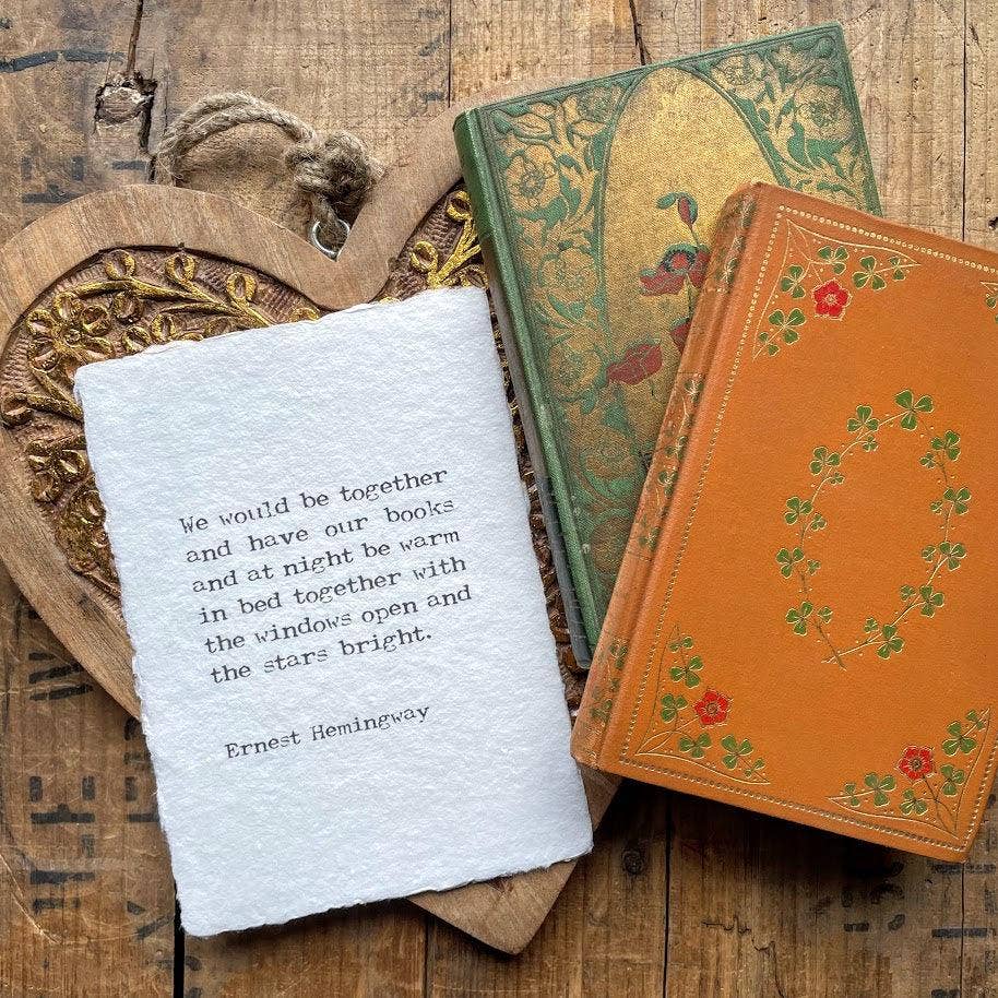 Alison Rose Vintage - Wholesale Art Print - We would be together Ernest Hemingway quote print3