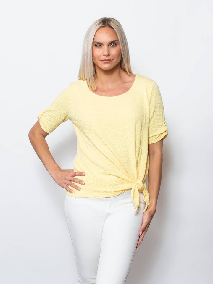 Seersucker Jacquard Knit - Ballet Neck with Front Tie for wholesale by SnoSkins