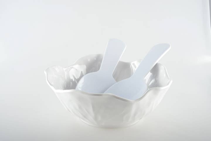 AULICA - Wholesale Serve Bowl - White Melamine Salad Bowl 26X26X8Cm