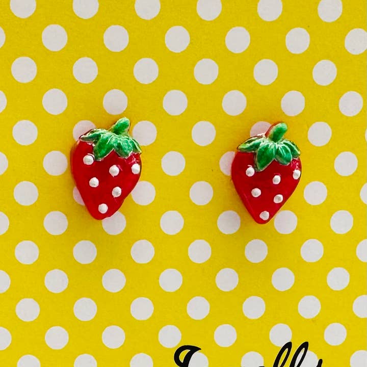 Jewells ā wholesale Stud/post earrings ā Strawberry or Pineapple resin stud earrings1