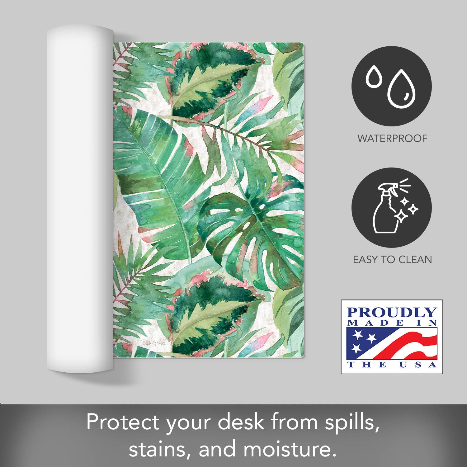 CounterArt/Highland Home/Thirstystone - Wholesale Desk Pad - Large Waterproof Desk Protector-Jungle 32” x 16"  2