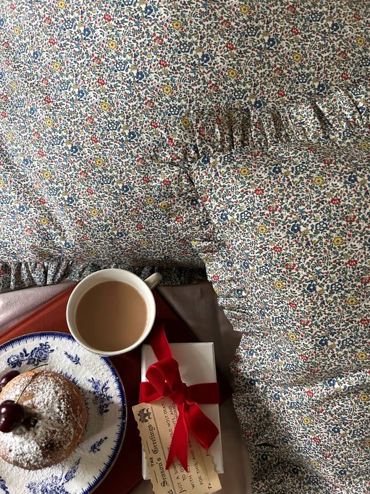 Posy Liberty cotton frilled pillowcase for wholesale by Clementine & Co