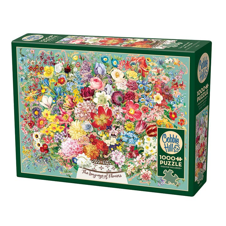 The Language of Flowers 1000pc puzzle for wholesale by Outset Games and Cobble Hill Puzzles