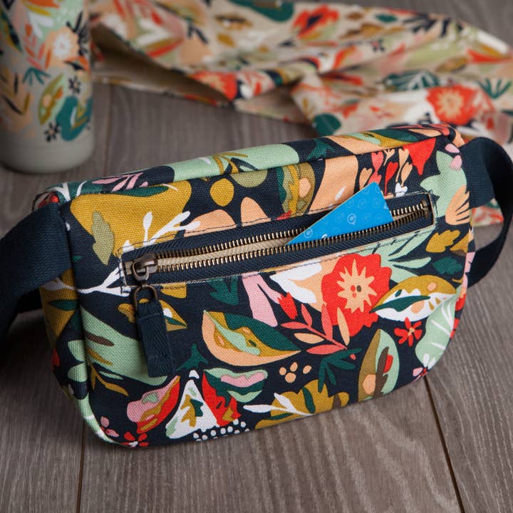 Danica Studio - Wholesale Belt Bag - Women's - Danica Studio Superbloom Cotton Hip Bag Adjustable Strap