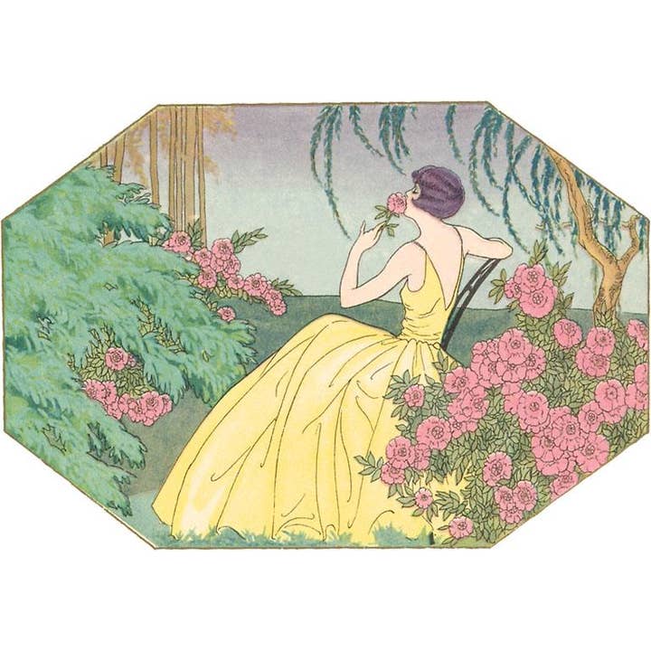 Found Image Press - Wholesale Postcard - Postcard GD-67 Woman Smelling Camellia
