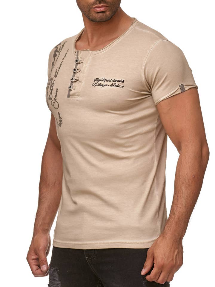 Tazzio – wholesale T-shirt – men's – Tazzio 4050-1 Men's Oil-Washed T-Shirt