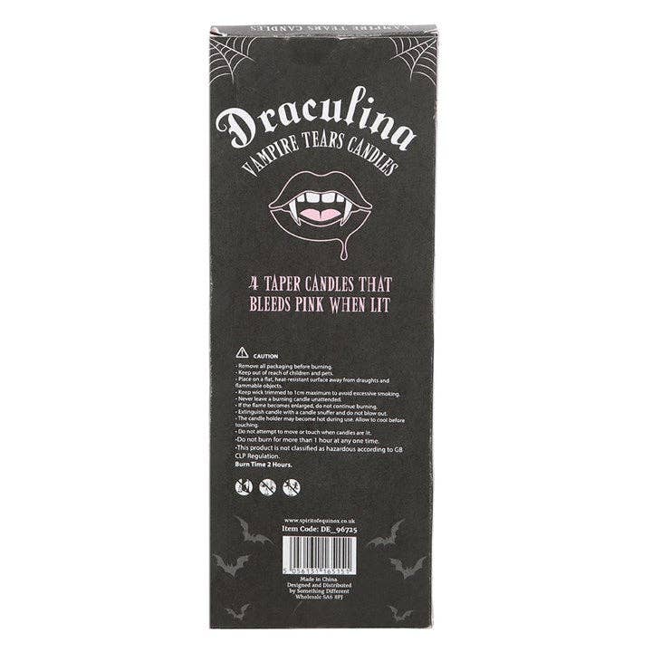 Something Different Wholesale - Wholesale Taps toelopende kaars/kandelaar - Set van 4 Gotische Roze Vampiertranen Bloederige Halloween Kaarsen2