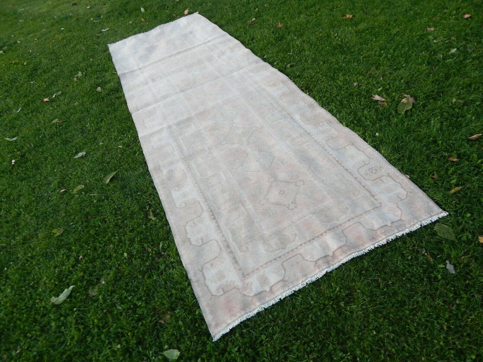 Vintage Pillows Store - Wholesale Runner Rug - Distressed Vintage Turkish Oushak Runner - Pastel Kurdish1