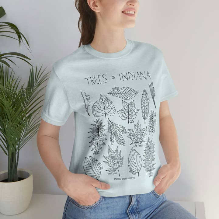 Trees of Indiana T-Shirt (adult) for wholesale by Mabel Grace Crafts