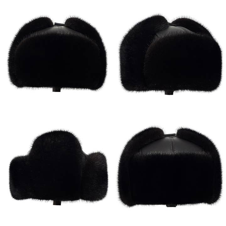 FurStyleUa - Wholesale Trapper/Bomber Hat - Men's - Men Fur Hat Russian Fur Hat Mink Fur Earflap Hat Ushanka Hat7