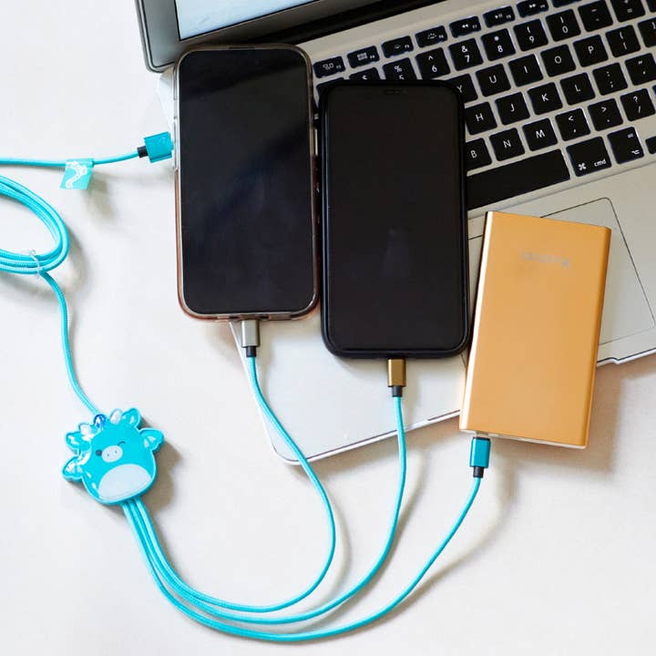 Squishmallows - Tatiana le Dragon - Câble de charge 3-en-1 pour téléphones et tablettes pour la vente par Curiosity Distribution