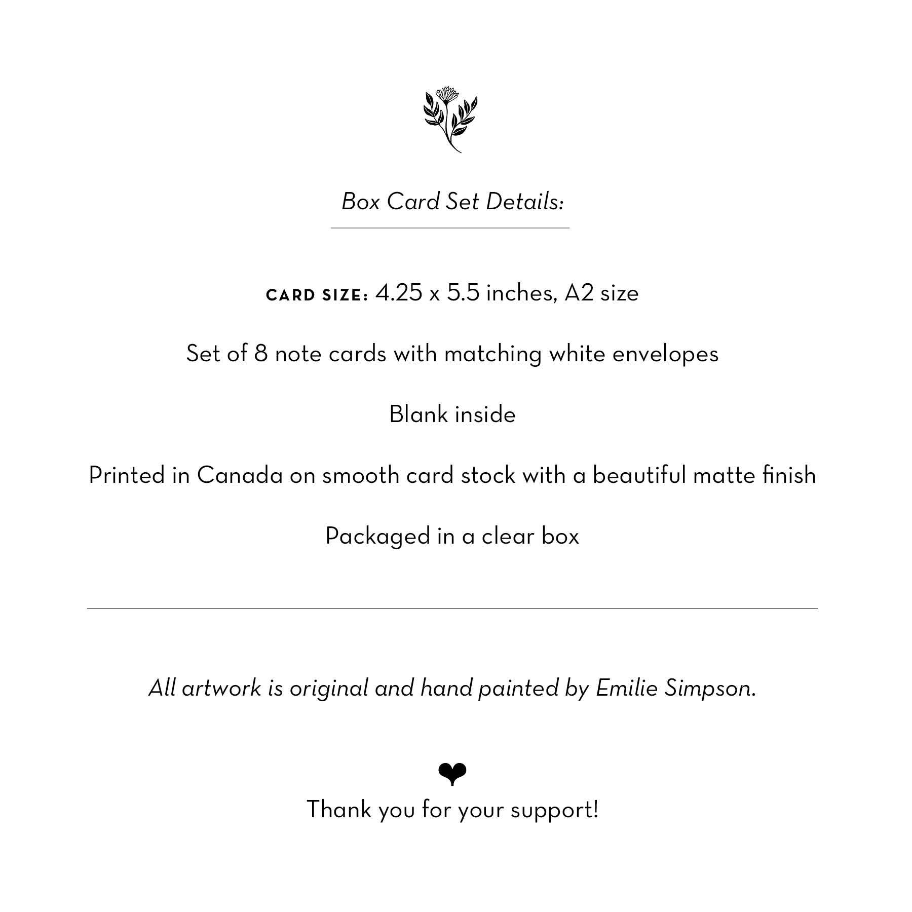 Emilie Simpson Art & Design - Wholesale Christmas Card - Birds of Christmas Card Set7