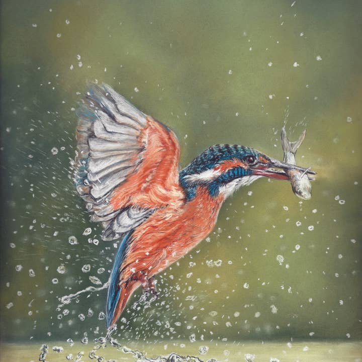 Tryck av originalet 'Fisher King' för wholesale av Michelle Hewitt Wildlife Artist