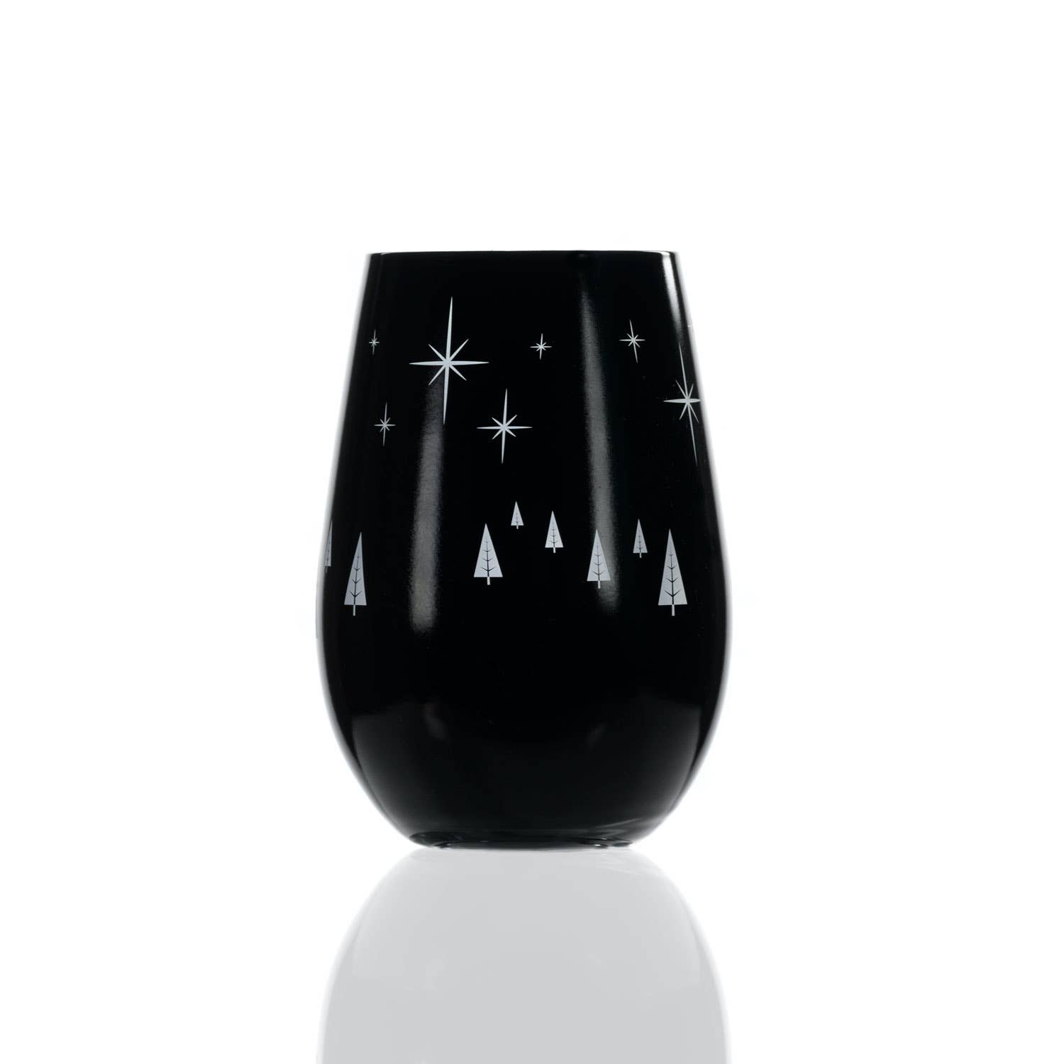 Rolf Glass - Wholesale Cocktail/Liquor Glass - Wonderland Black/SilverTumbler 16.5oz - Christmas - Holiday1