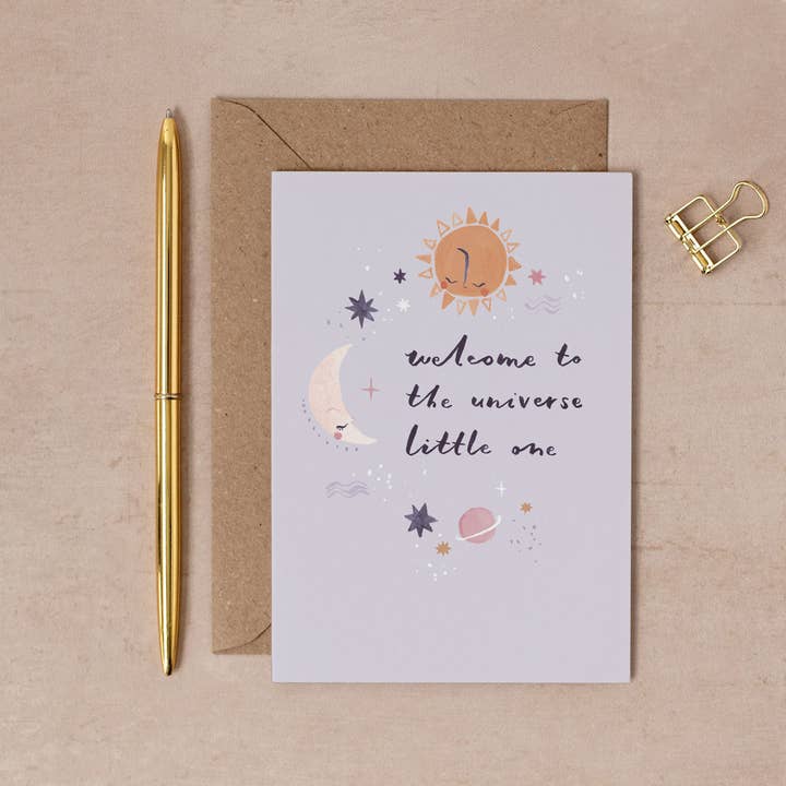 Sister Paper Co. - Wholesale Baby Card - Universe New Baby Card | Gender Neutral Baby Card | Unisex