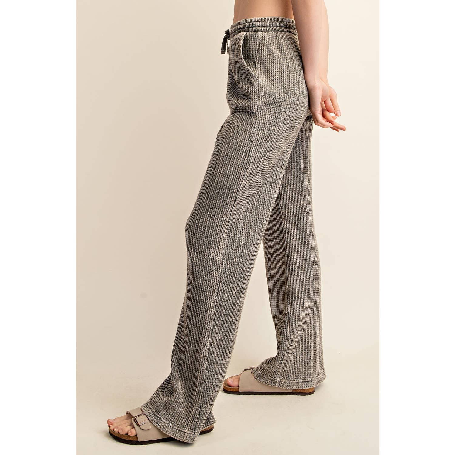 Rae Mode - Wholesale Athletic Pants - Women's - MINERAL WASHED WAFFLE STRAIGHT SWEATPANTS1