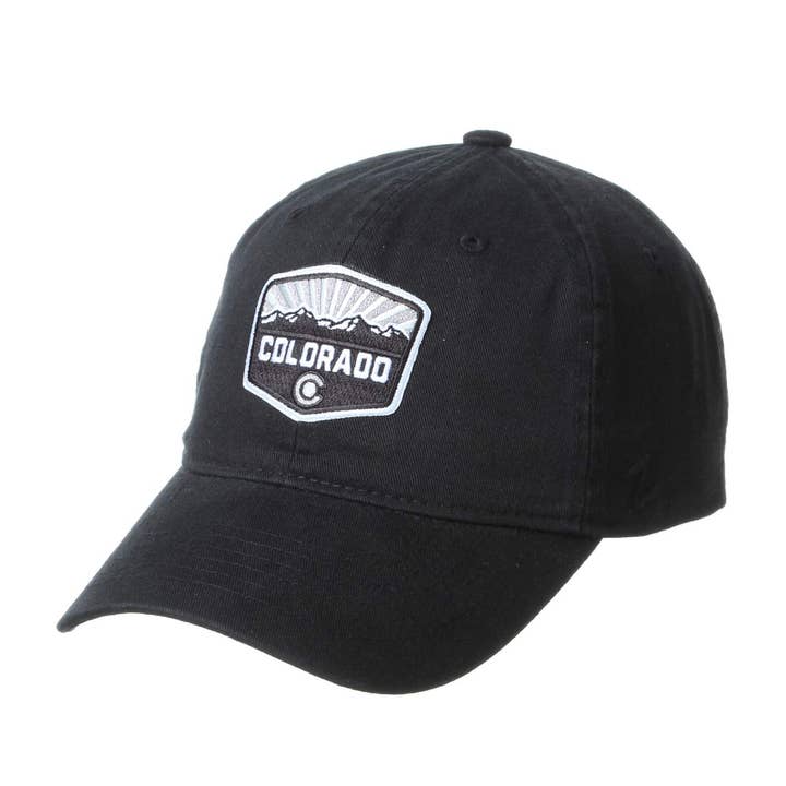 Colorado Patch Hat - Washed - Unstructured - Black for wholesale by ColoradoCool Apparel