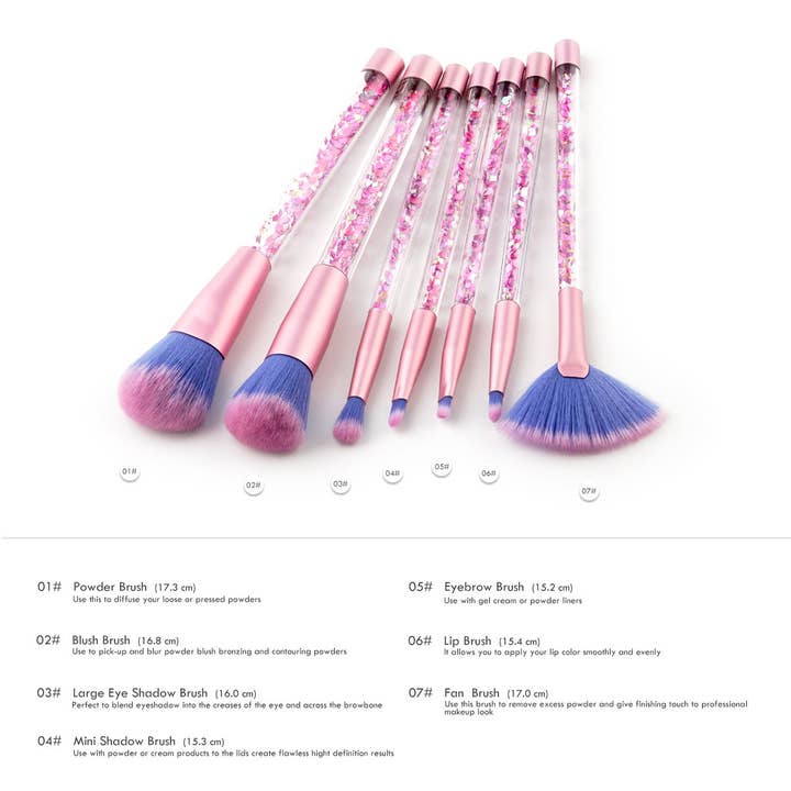 7pc Unicorn Glitter Make Up Brushes - Pink Glitter and other Purchase Wholesale unicorn makeup brushes. Free Returns & Net 60 Terms on Faire trending on Faire.