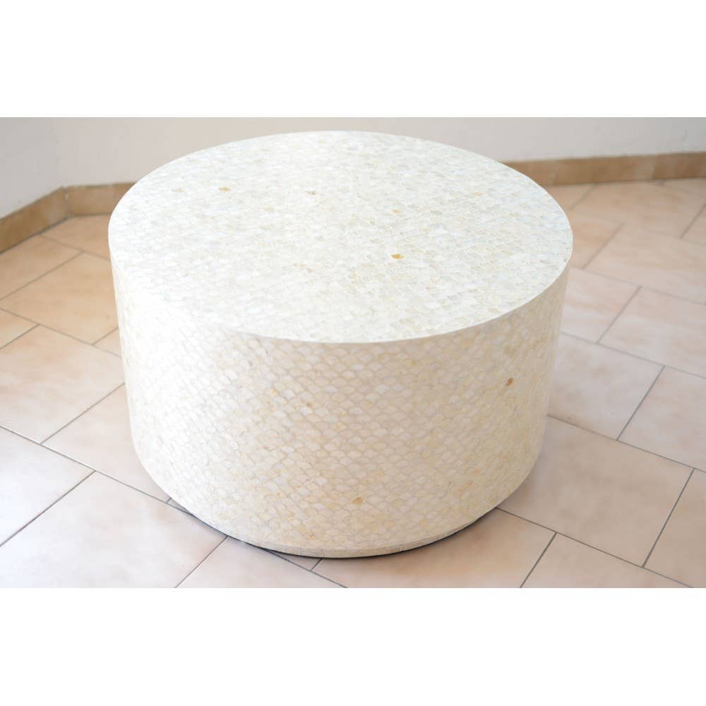 AULICA - Wholesale Coffee Table - Pearl white coffee table 76x76x44cm2