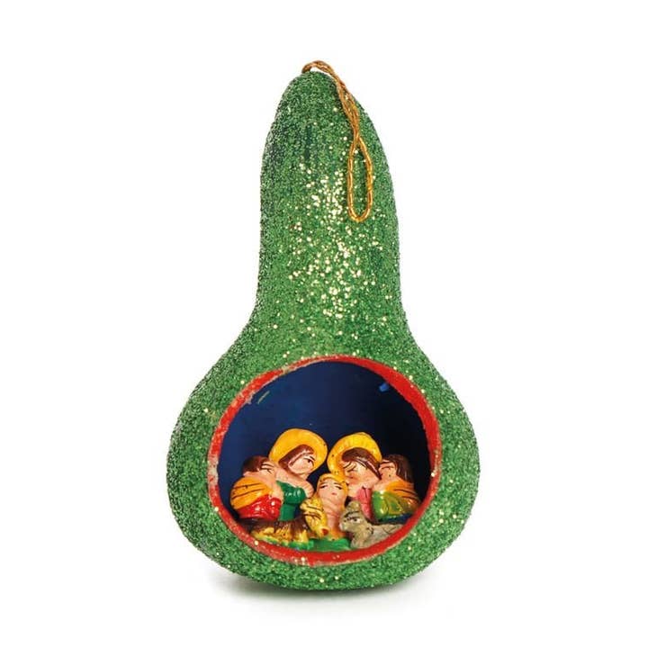 Weihnachtskrippe-Kürbis, Glitzer-Grün für den Großhandel von Titicaca