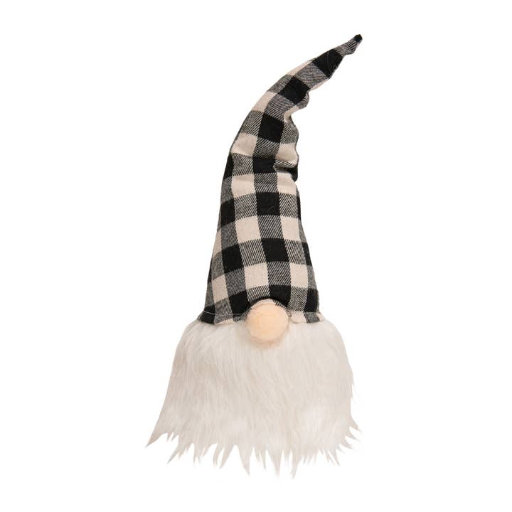 Gnomo de cuadros búfalo blanco y negro 12 pulgadas para venta al por mayor de Bright Ideas