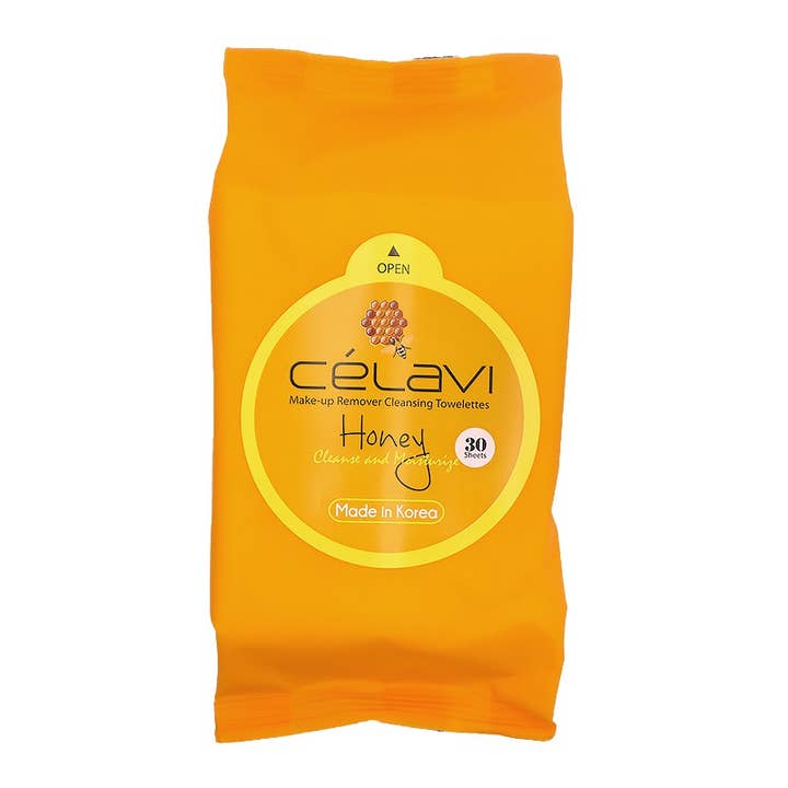 PINEAPPLE Beauty – wholesale Face & body wipes – Celavi MT006 Honey Makeup Cleansing Towelette - 6pc