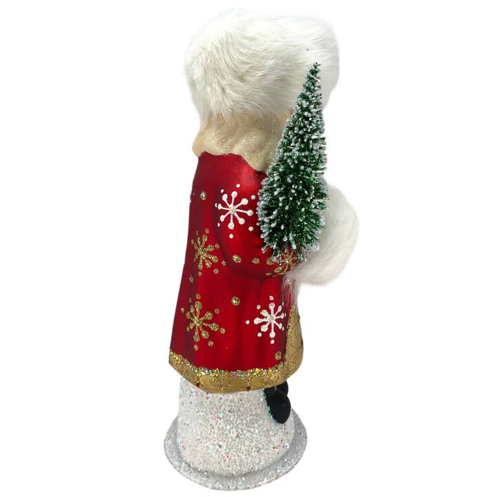 Pinnacle Peak Trading - Vente Décoration de Noël - Chapeau de père Noël russe rouge Ino Schaller en papier mâché allemand