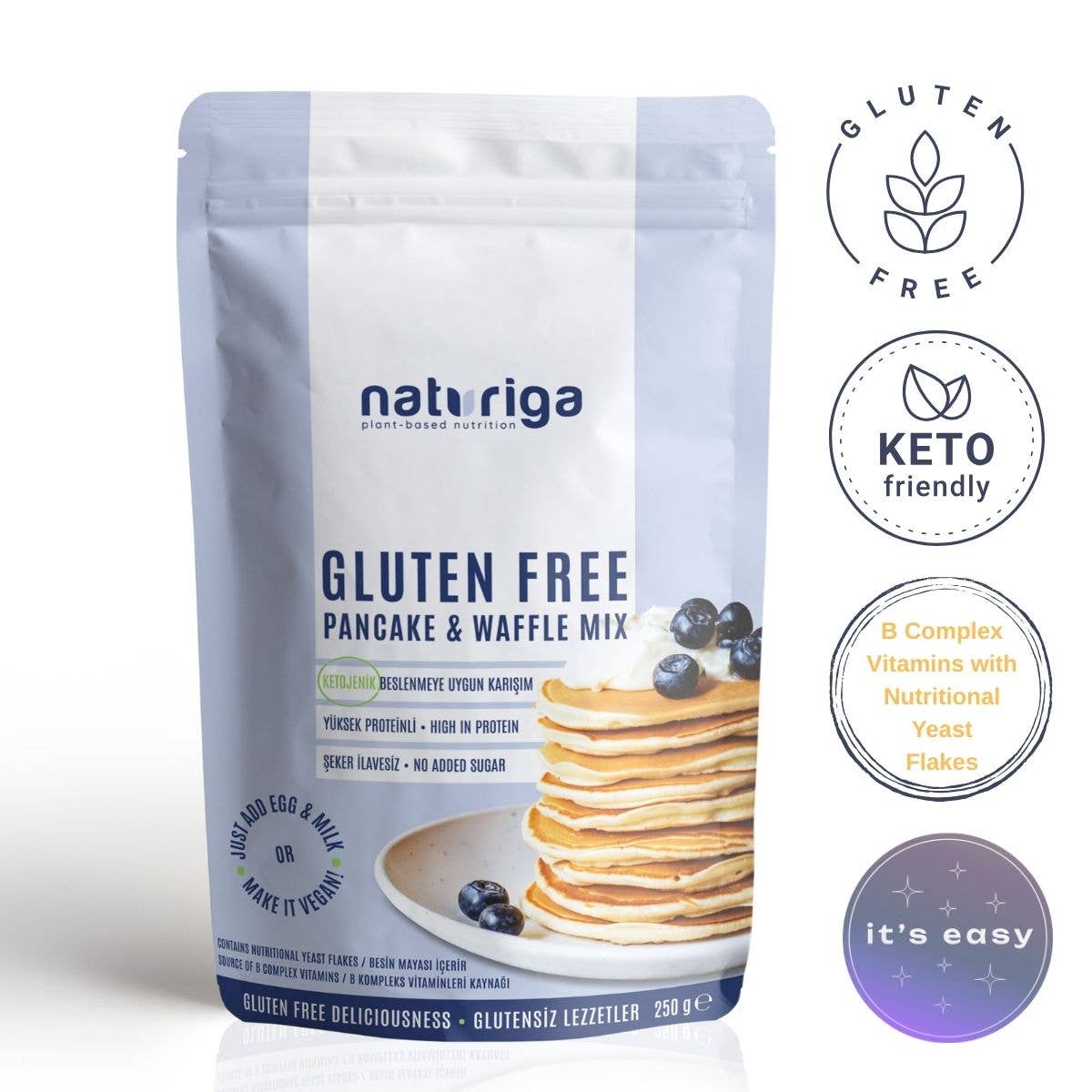 Multicolore Miscela per Pancake Ketogenica / Senza Glutine Naturiga (250 Gr) in vendita all'ingrosso su Faire0