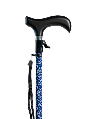 Canne bleue Funky Easy Adjust de TriggerTech pour la vente par WC Walking Canes
