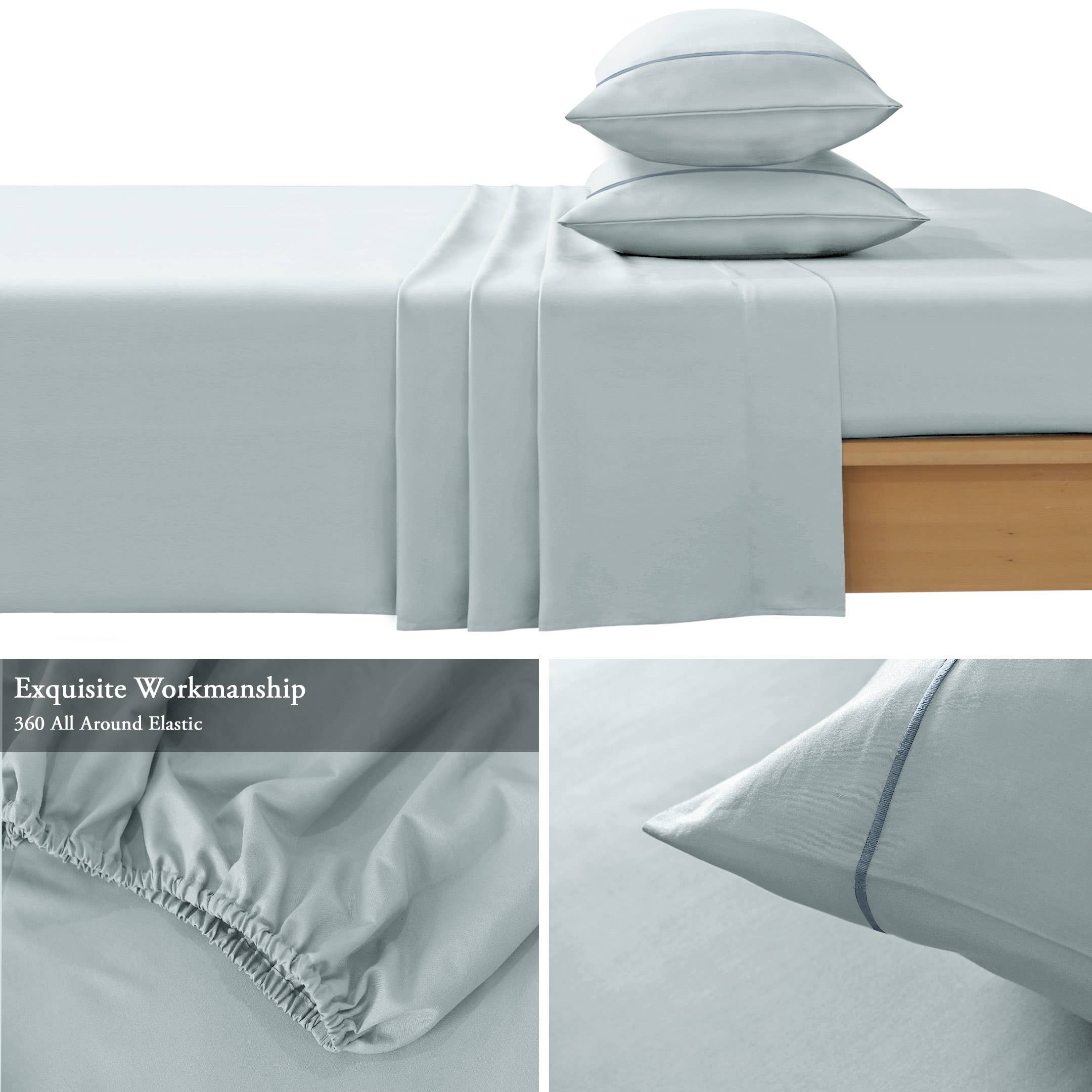 Cottonpassion_US – Conjunto de lençóis por atacado – Jogo de lençol em algodão cetim 400 fios com bordado - 4 peças69