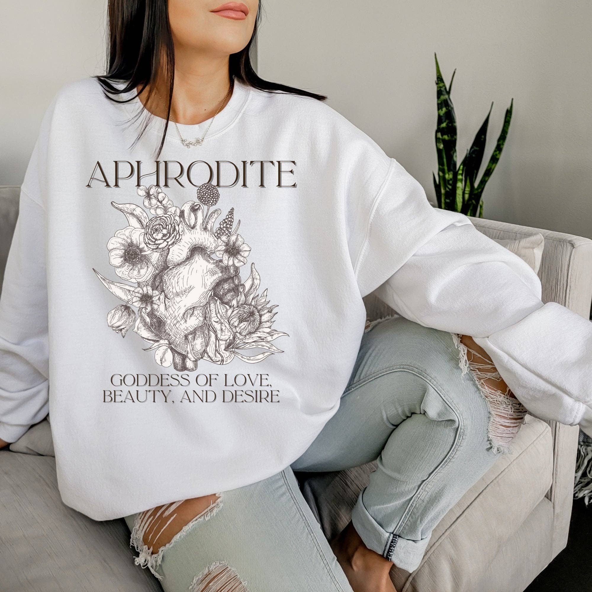 AFAdesignsCo – wholesale Graphic sweatshirt – Women’s – Aphrodite Goddess of love Shirt, Ladies Unisex Crewneck Shirt, Greek Goddess Shirt, Cute Tshirt, Gift, Funny T-shirt6