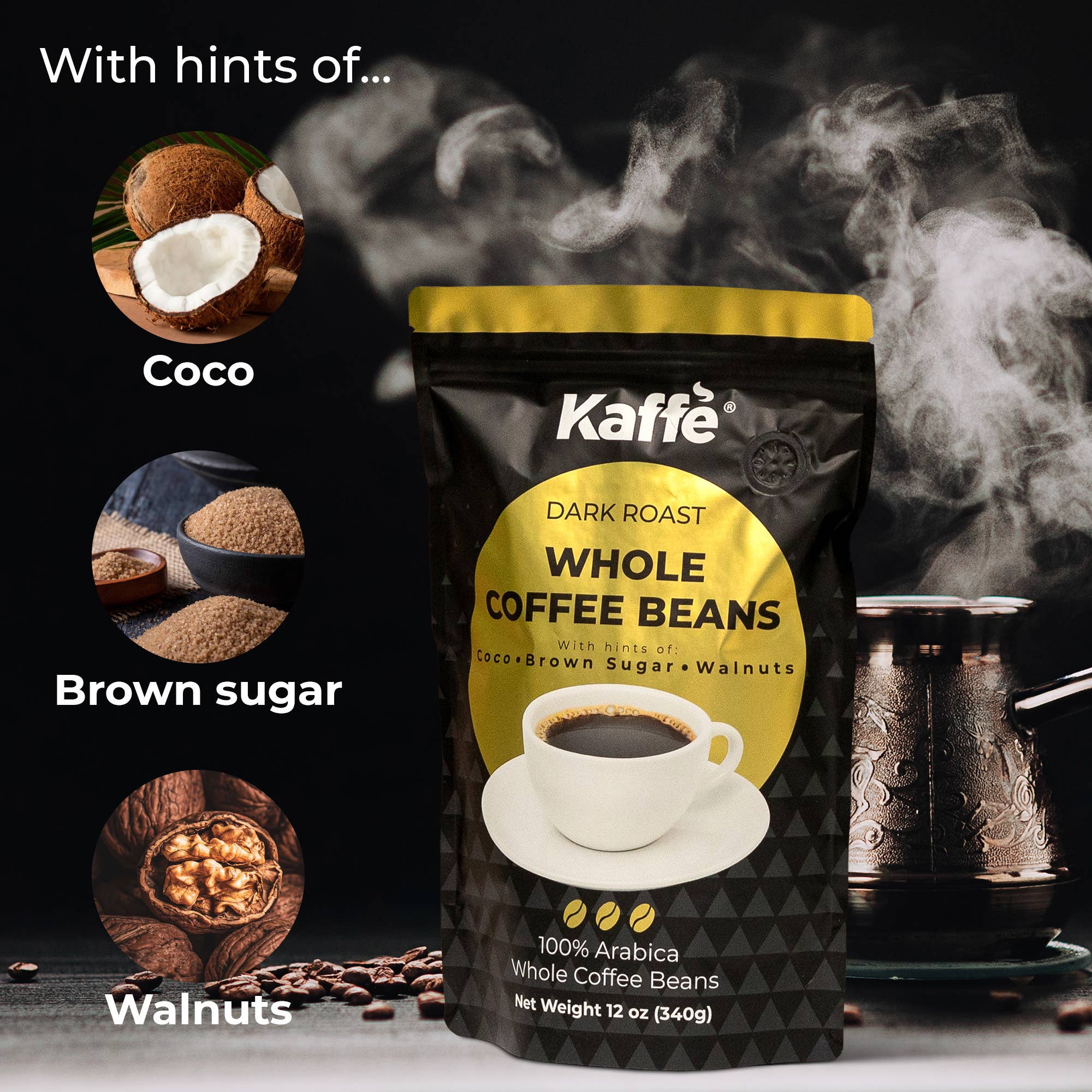 Kaffe - Venta al por mayor Café en grano - Kaffe Café en Grano Tostado Oscuro Colombiano (340 g) - 100 % Arábica4