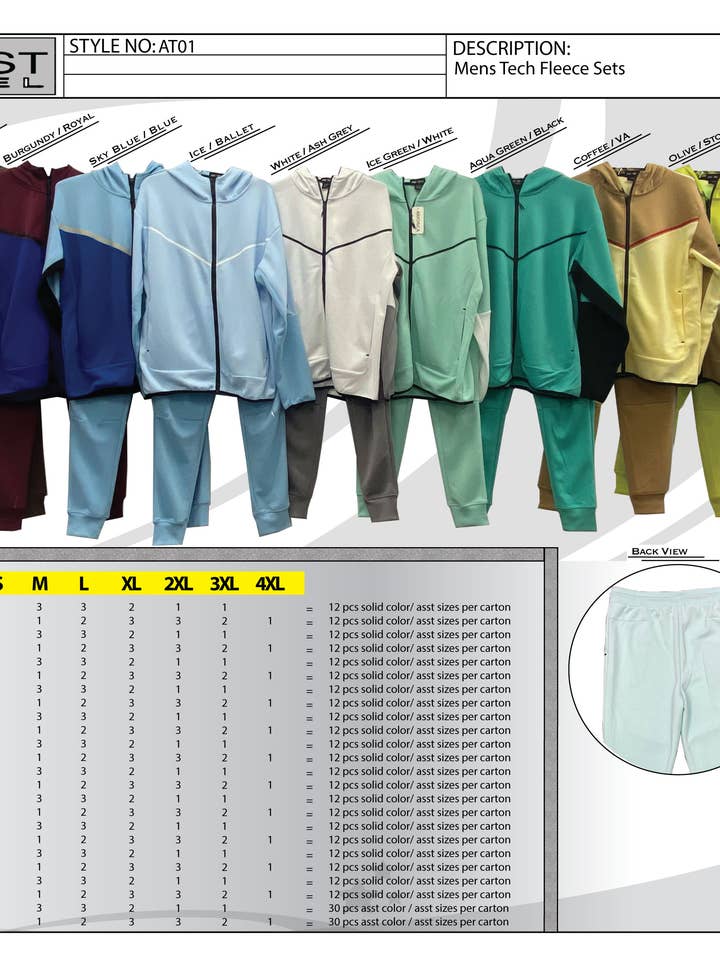 Mens interlock sets-Burgundy S-3X for wholesale by Ten West Apparel