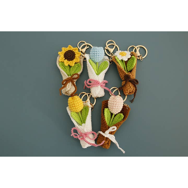 Tourtiwi - Wholesale Keychain - Women's - Handmade Crochet Tulip Daisy Sunflower Keychains9