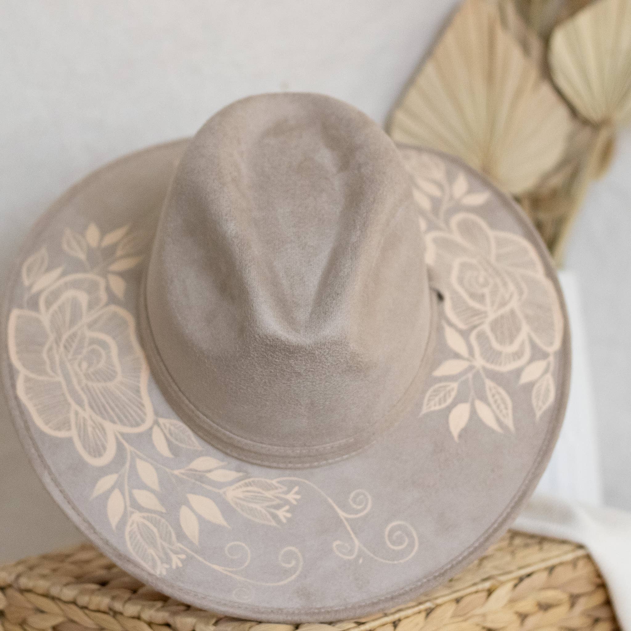 Origin Mexico - Wholesale Hat Accessory - Women's - Rosario Hand Painted Western Boho Hat - Tan and Sand 4